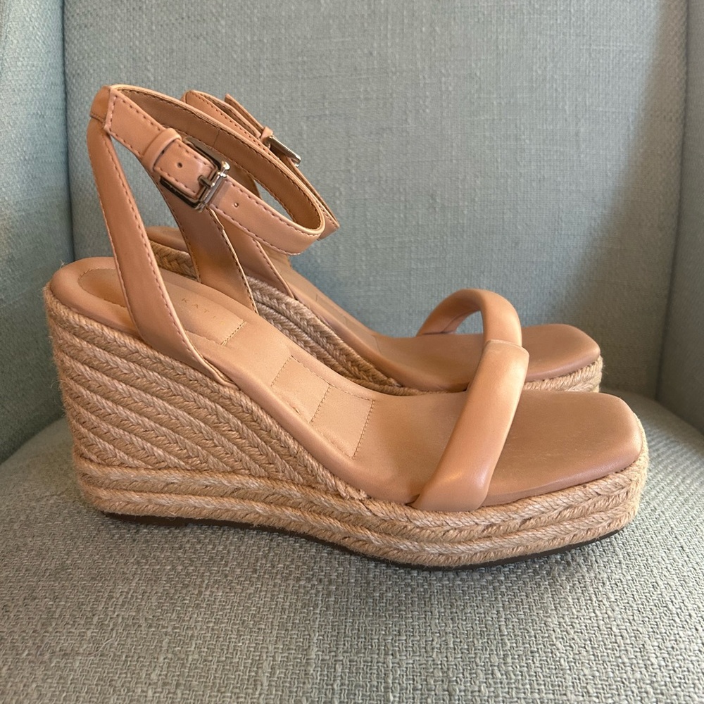 Kelly & Katie Tan Espadrille Wedge Sandals